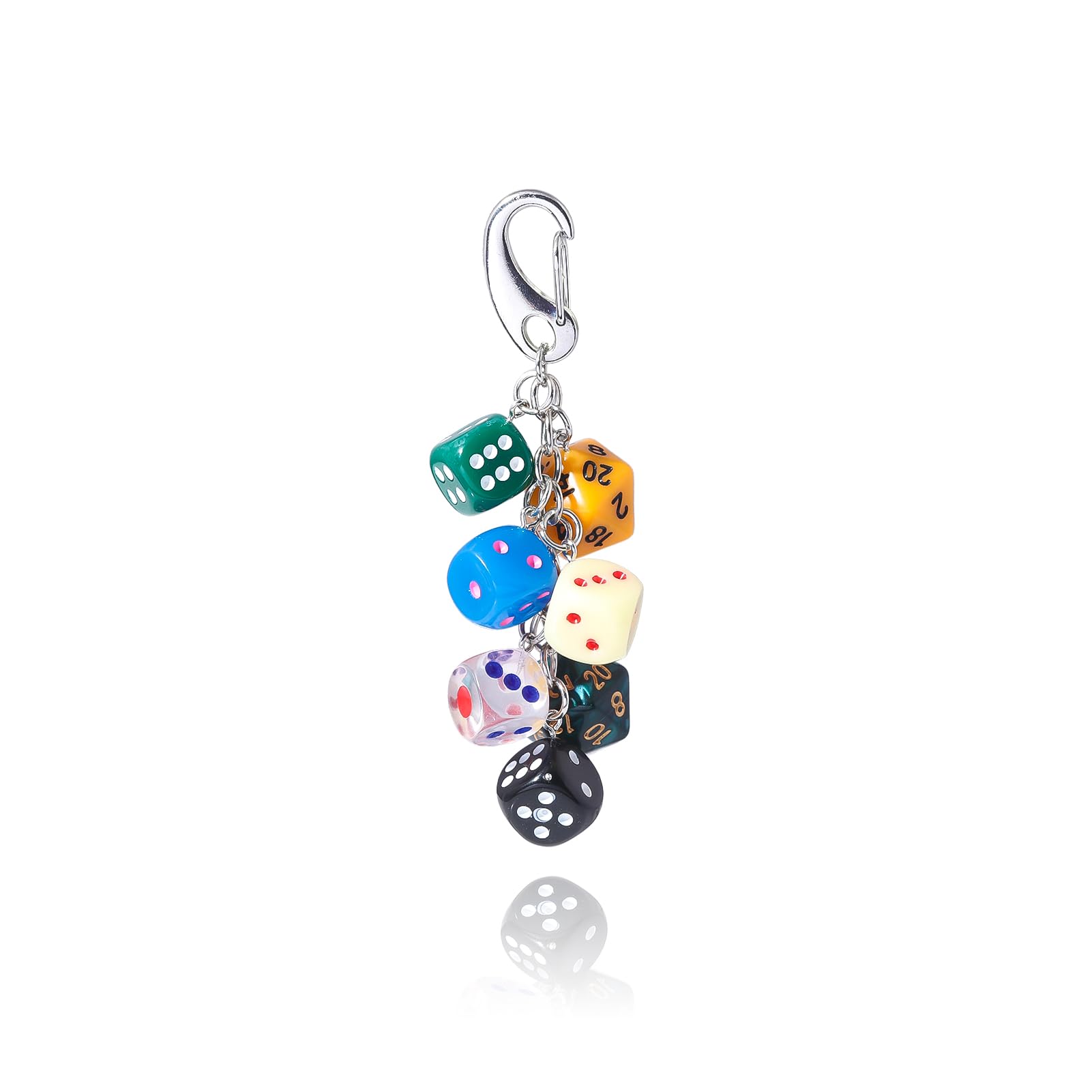 8 Ball Dice Charm Keychain - Cute Bag Purse Handbag Accessories - Y2K Aesthetic Key Chain for Women Men