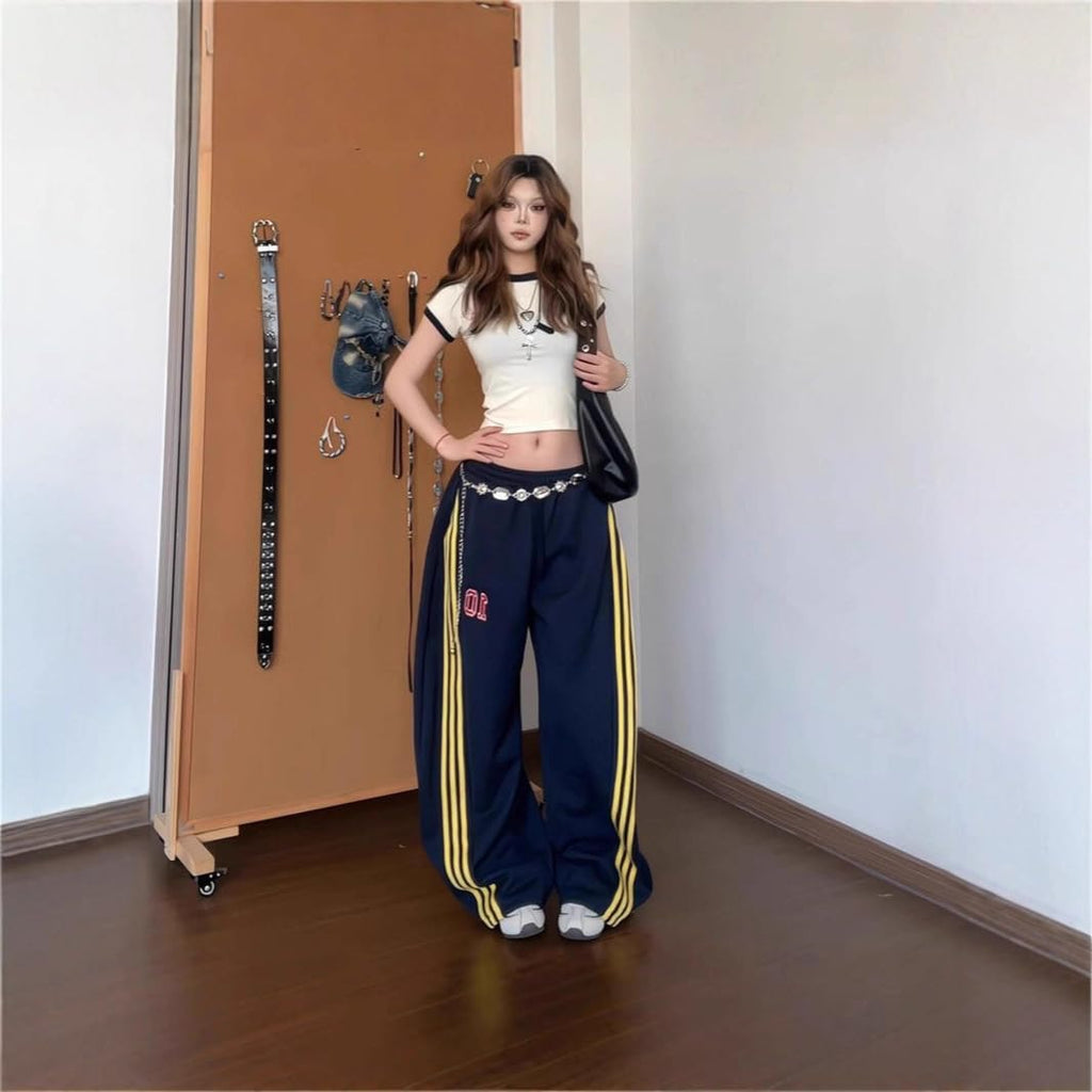 Women's Wide Leg y2k Pants, high Waisted Pants, Casual and Elegant Pants with Pockets and Drawstring