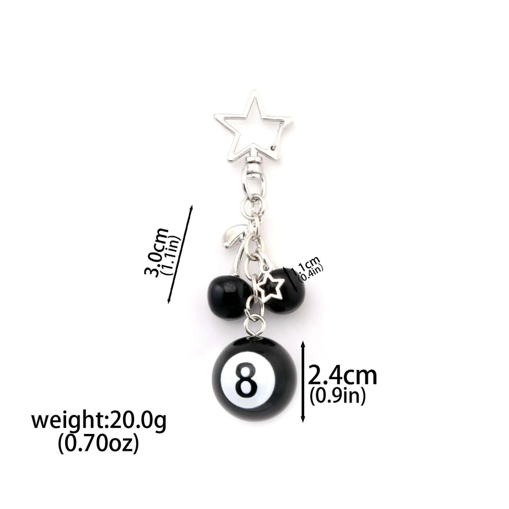 8 Ball Dice Charm Keychain - Cute Bag Purse Handbag Accessories - Y2K Aesthetic Key Chain for Women Men