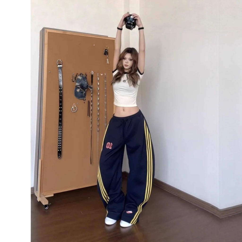 Women's Wide Leg y2k Pants, high Waisted Pants, Casual and Elegant Pants with Pockets and Drawstring