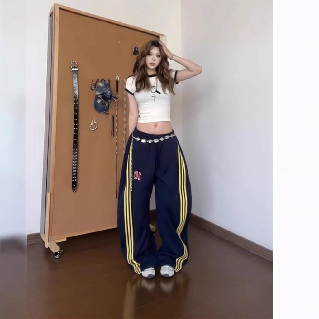 Women's Wide Leg y2k Pants, high Waisted Pants, Casual and Elegant Pants with Pockets and Drawstring