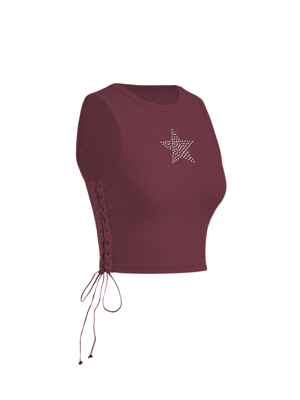 SOLY HUX Women's Tank Tops Y2K Sleeveless Ribbed Star Crop Tank Top Summer Going Out Tops