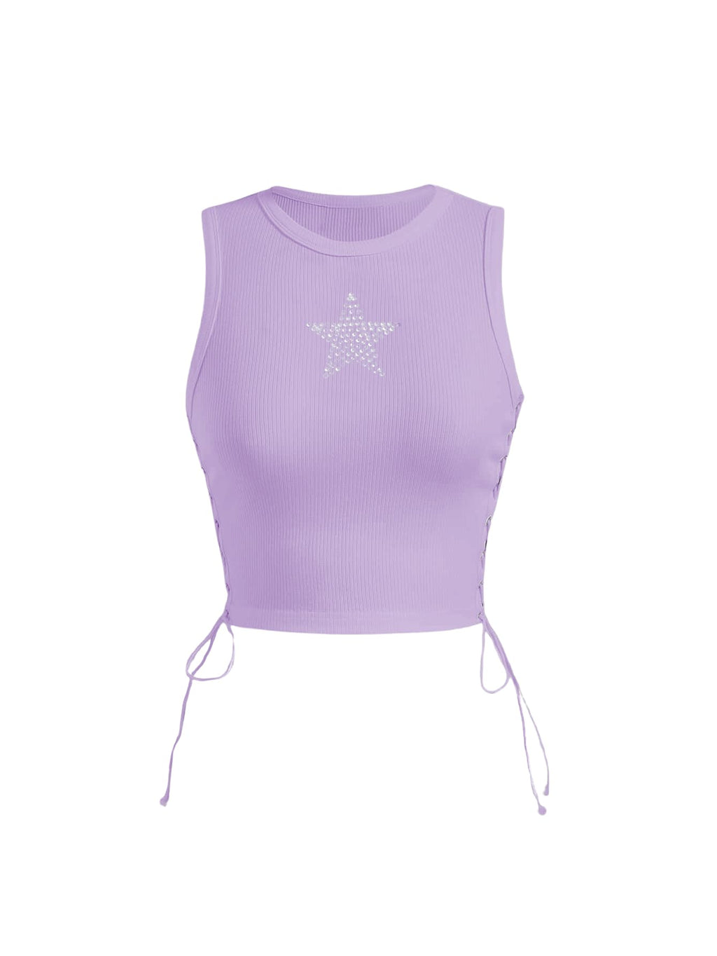 SOLY HUX Women's Tank Tops Y2K Sleeveless Ribbed Star Crop Tank Top Summer Going Out Tops