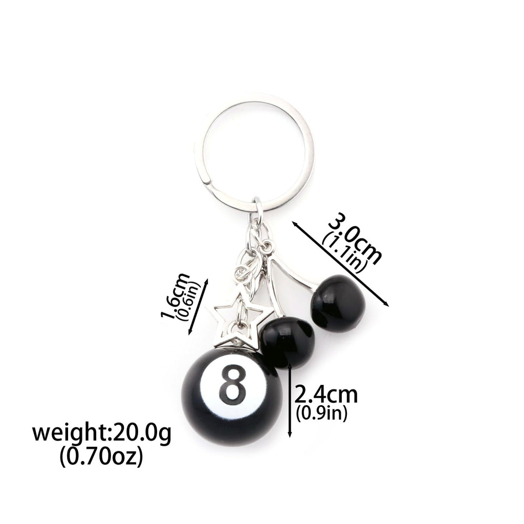 8 Ball Dice Charm Keychain - Cute Bag Purse Handbag Accessories - Y2K Aesthetic Key Chain for Women Men