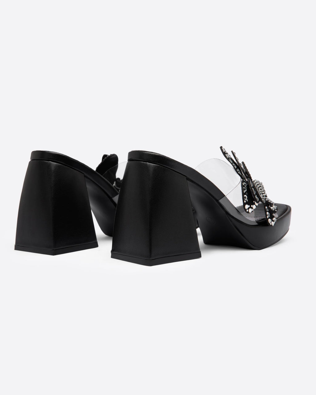 NEWBELLA Butterfly Rhinestone Platform Heels - Transparent Chunky High Heels Sandals for Women, Perfect for Prom and Dressy Occasions-Y2K Fairy Style