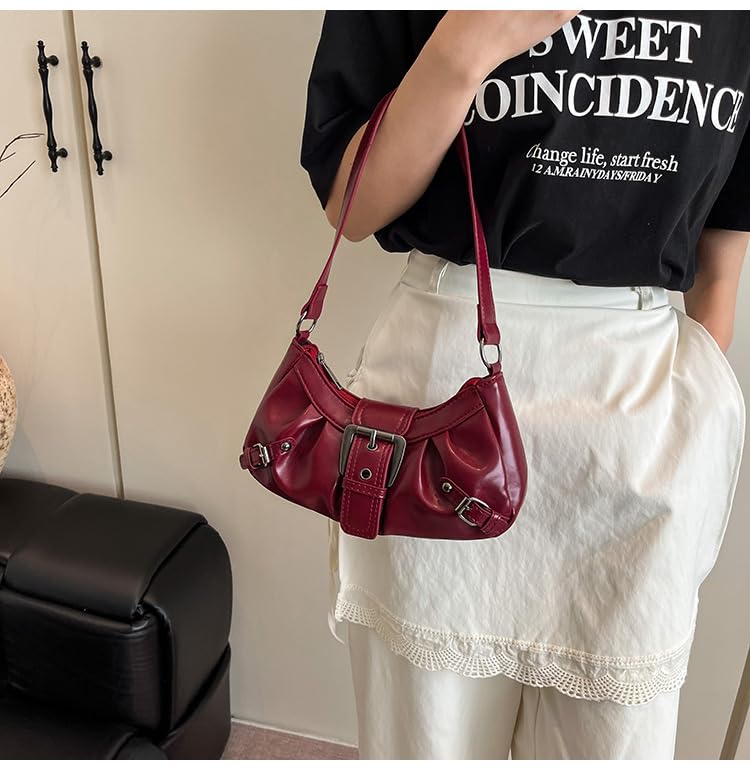 Y2k Purses for Women, Small Hobo Shoulder Bags Handbag Goth Punk Clutch Purse Trendy Underarm Bag