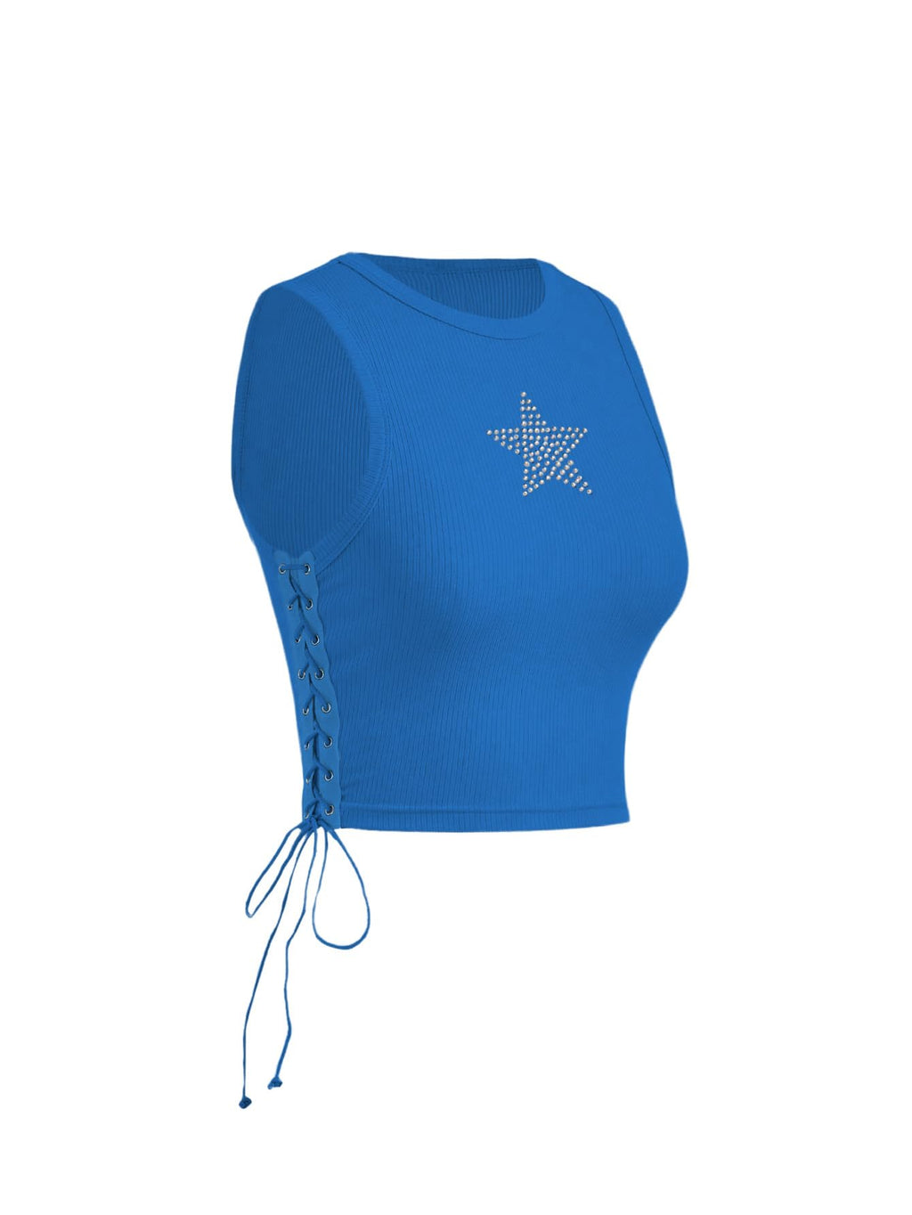 SOLY HUX Women's Tank Tops Y2K Sleeveless Ribbed Star Crop Tank Top Summer Going Out Tops