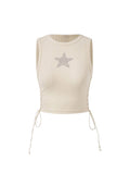 SOLY HUX Women's Tank Tops Y2K Sleeveless Ribbed Star Crop Tank Top Summer Going Out Tops