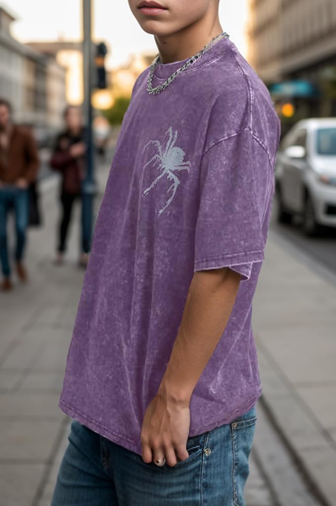 EMMIOL Mens Y2k Baggy Shirts Graphic Tees Oversized Crew Neck Short Sleeve Streetwear Tshirts Summer Tops 2025