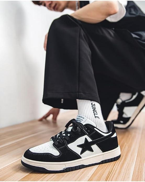 Canvas Y2K Vintage Star Pattern Lace Up Sneakers Lightweight Fashion Non Slip Casual Shoes for Teens Outdoor School Streetwear Best Friend Look Pink Outfit