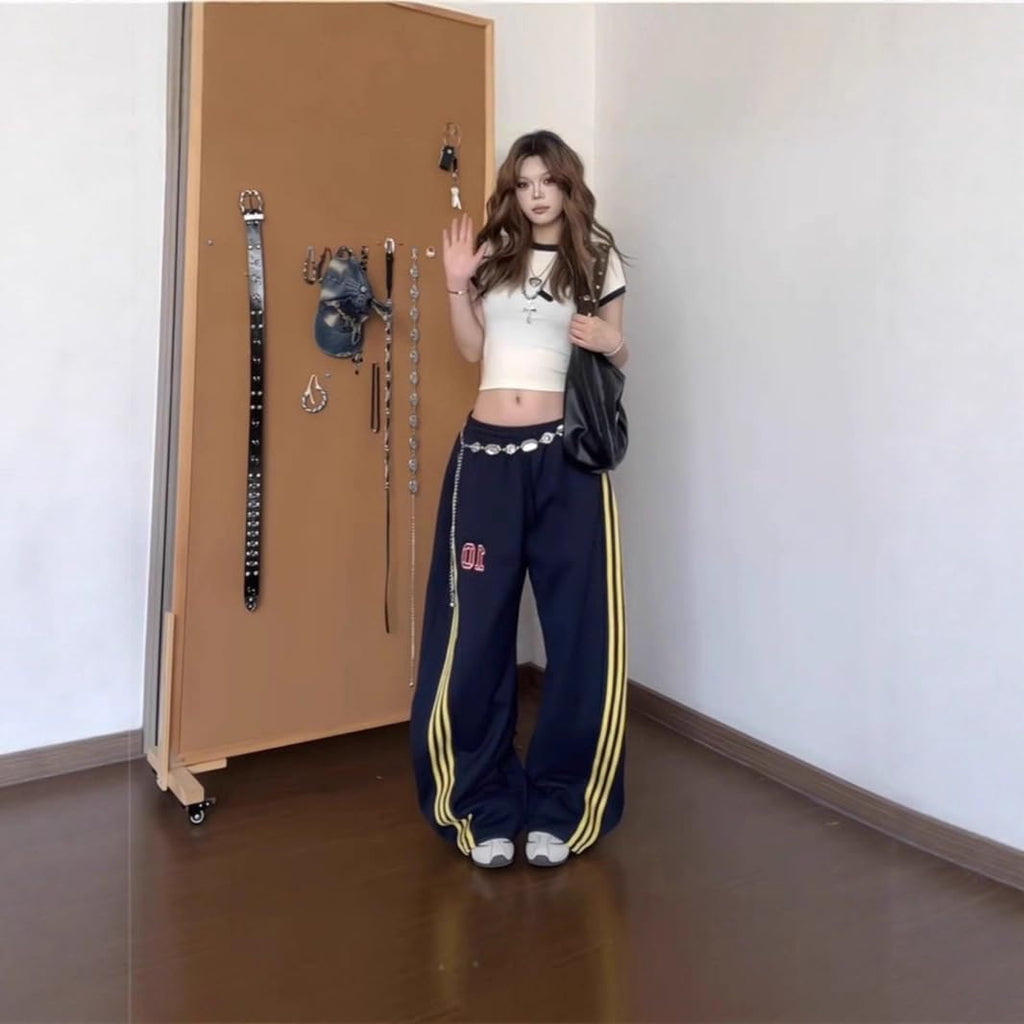 Women's Wide Leg y2k Pants, high Waisted Pants, Casual and Elegant Pants with Pockets and Drawstring