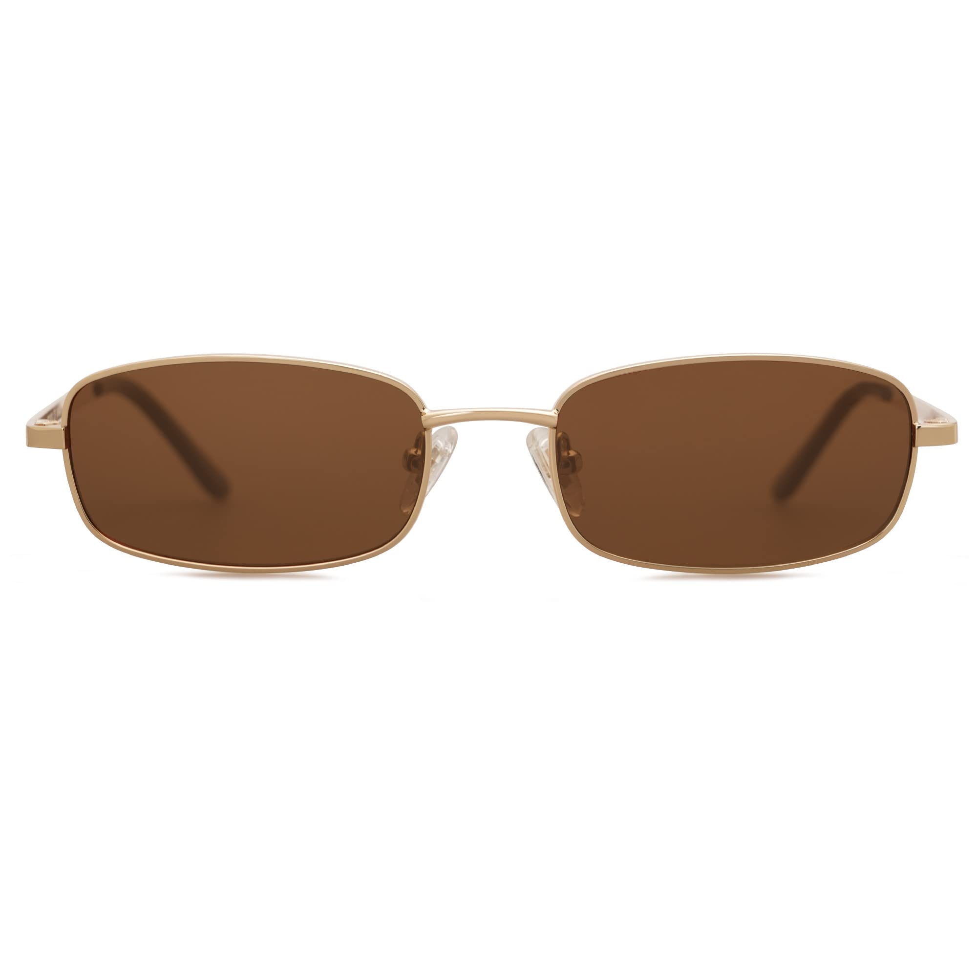 SOJOS Small Trendy Rectangle Sunglasses Womens Mens, Retro 80s 90s Y2k Chic Narrow Thin Skinny Sunnies SJ1187