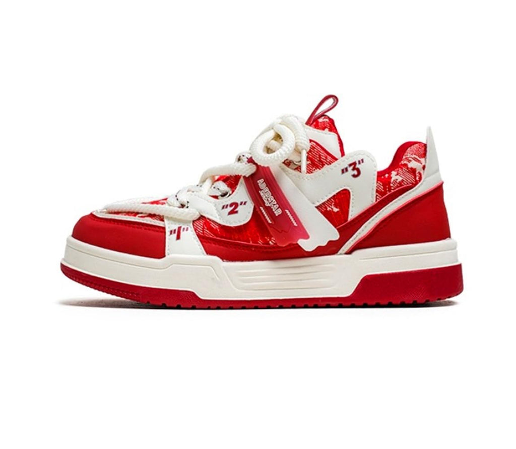 Men's Retro Color Block Fashion Sneakers Walking Casual Shoes Chunky Platform Sneakers