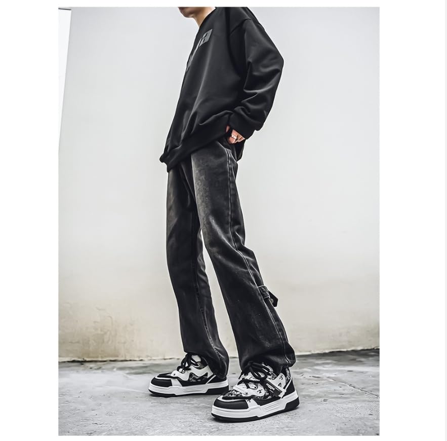 Men's Retro Color Block Fashion Sneakers Walking Casual Shoes Chunky Platform Sneakers