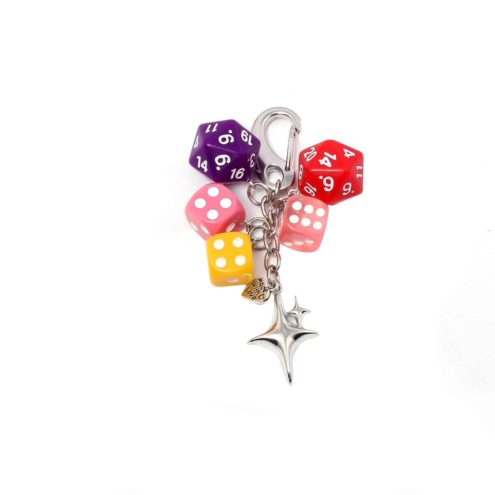 8 Ball Dice Charm Keychain - Cute Bag Purse Handbag Accessories - Y2K Aesthetic Key Chain for Women Men
