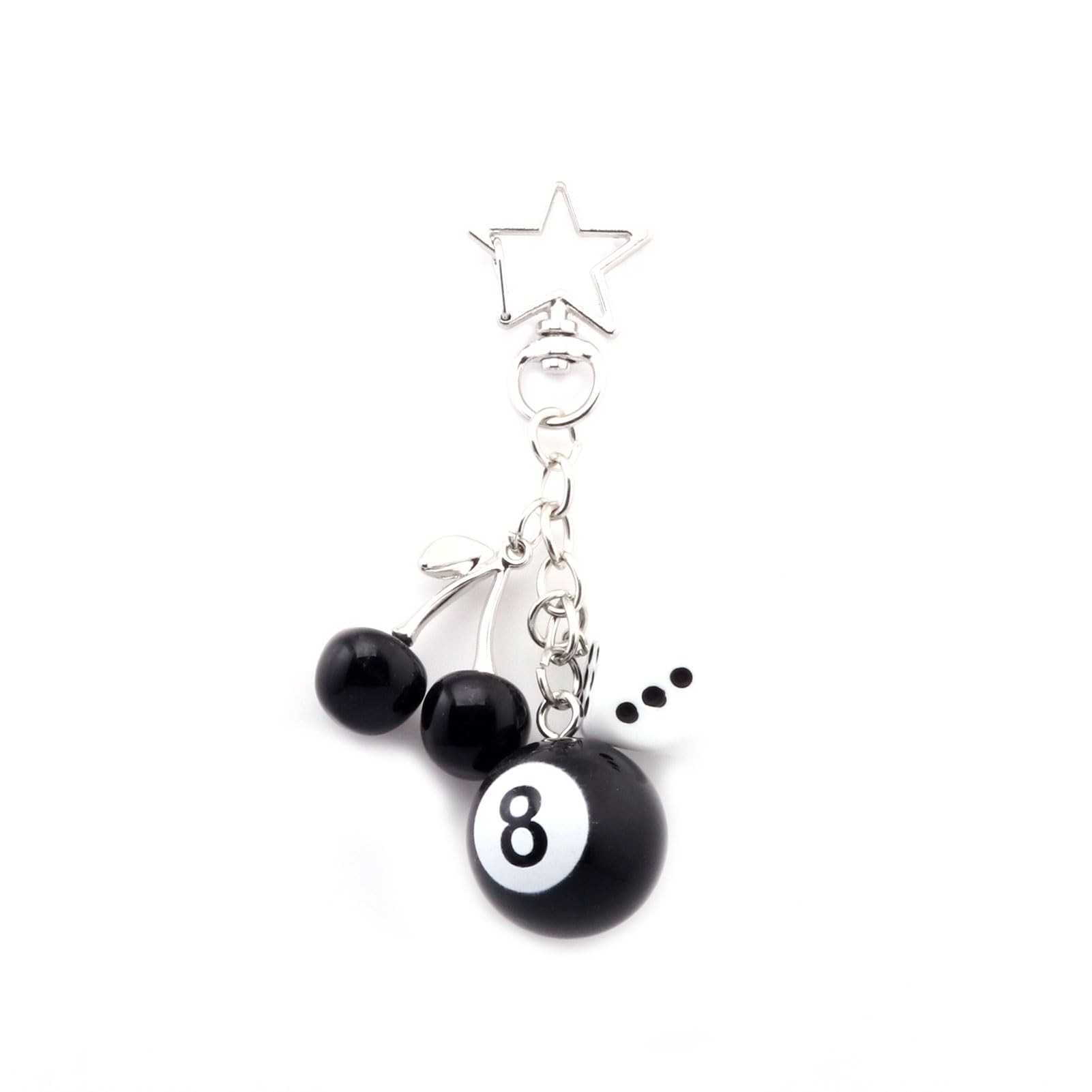 8 Ball Dice Charm Keychain - Cute Bag Purse Handbag Accessories - Y2K Aesthetic Key Chain for Women Men