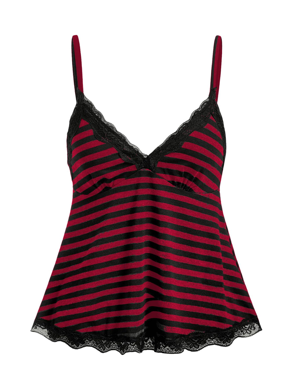 SOLY HUX Womens Y2K Lace Cami Sleeveless Striped Spaghetti Strap Camisole Gothic Babydoll Tops