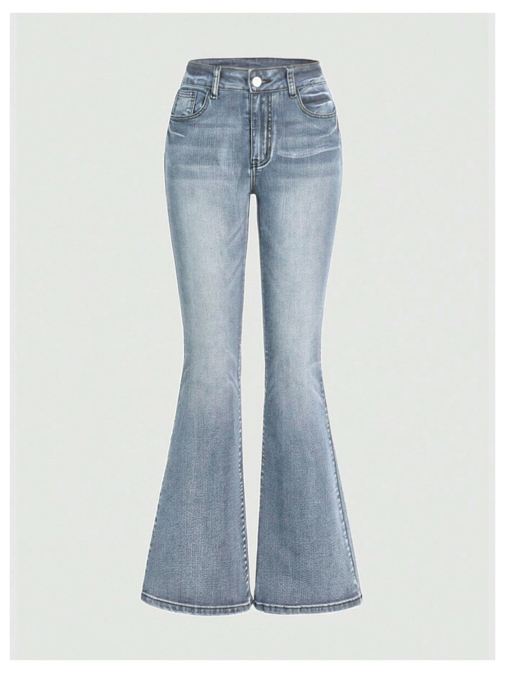 MakeMeChic Women's Flared Jeans Bell Bottom Jeans Embroidered Y2K High Waist Stretchy Denim Pants