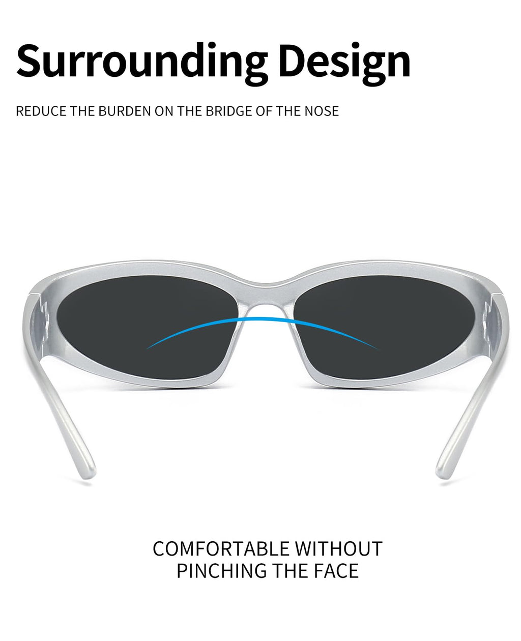 SOAR&EAGLE Y2K 3Pack Polarized sunglasses Wrap Around Men's Women's sunglasses Fashion Sport Shades Sun Glasses