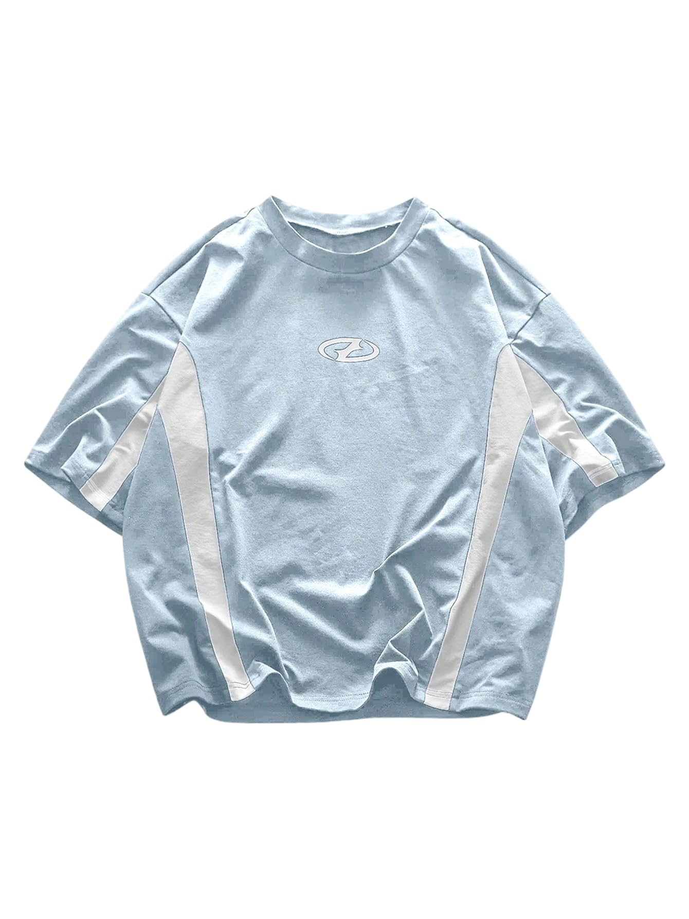 SOLY HUX Men's Short Sleeve T Shirts Streetwear Color Block Graphic Tees Unisex Casual Summer Tops
