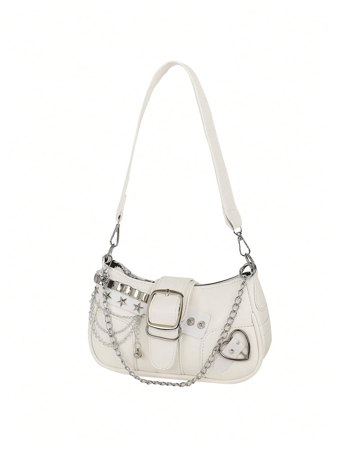 Verdusa Women's Y2k Star Embroidery Shoulder Bag Mini Chain Hobo Handbag Purses