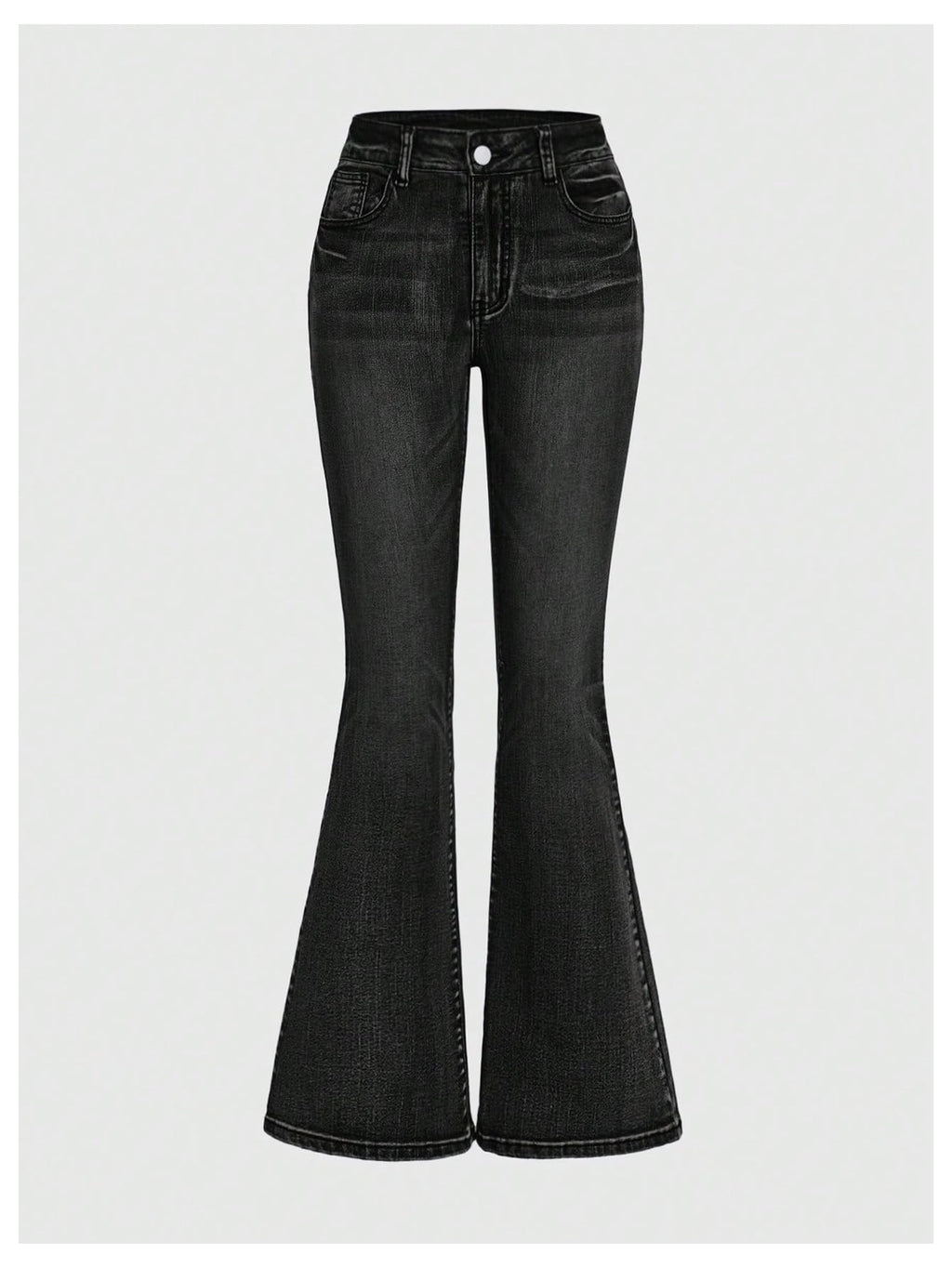 MakeMeChic Women's Flared Jeans Bell Bottom Jeans Embroidered Y2K High Waist Stretchy Denim Pants