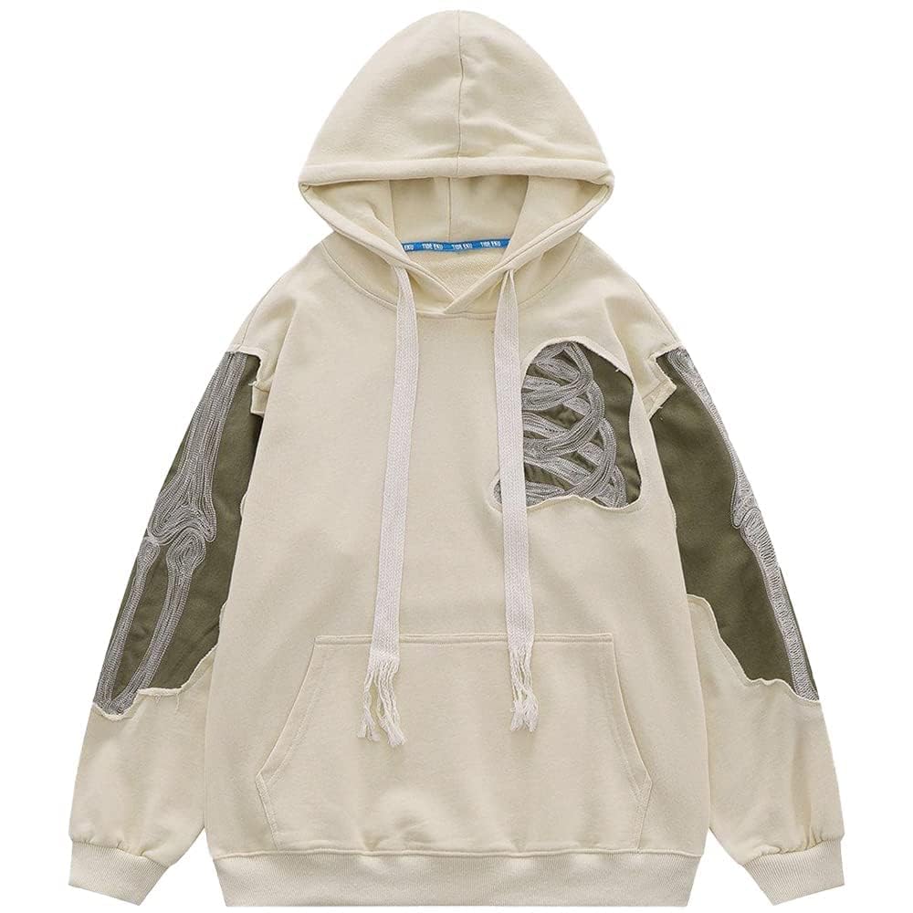 YEOU Men's Fashion Pullover Hoodie Sweatshirt Fleece Y2K Harajuku Hip Hop Streetwear Casual Sweatshirt Hooded