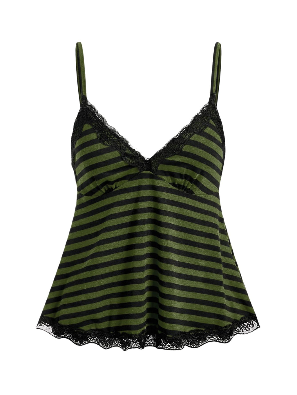 SOLY HUX Womens Y2K Lace Cami Sleeveless Striped Spaghetti Strap Camisole Gothic Babydoll Tops