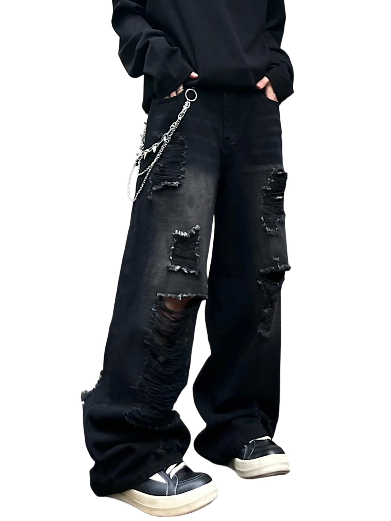 Womens Baggy Jeans Wide Leg Denim Pants Y2k 90s Vintage Hip Hop Loose Long Trousers Streetwear