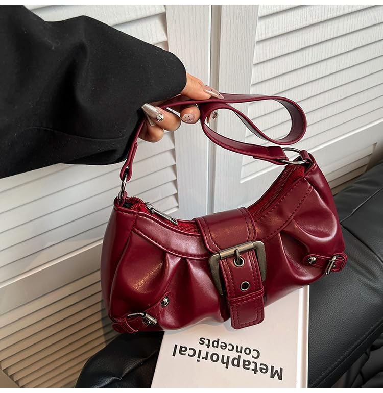Y2k Purses for Women, Small Hobo Shoulder Bags Handbag Goth Punk Clutch Purse Trendy Underarm Bag