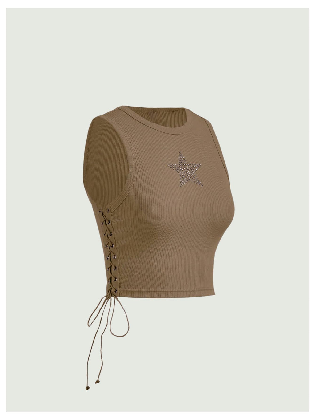 SOLY HUX Women's Tank Tops Y2K Sleeveless Ribbed Star Crop Tank Top Summer Going Out Tops