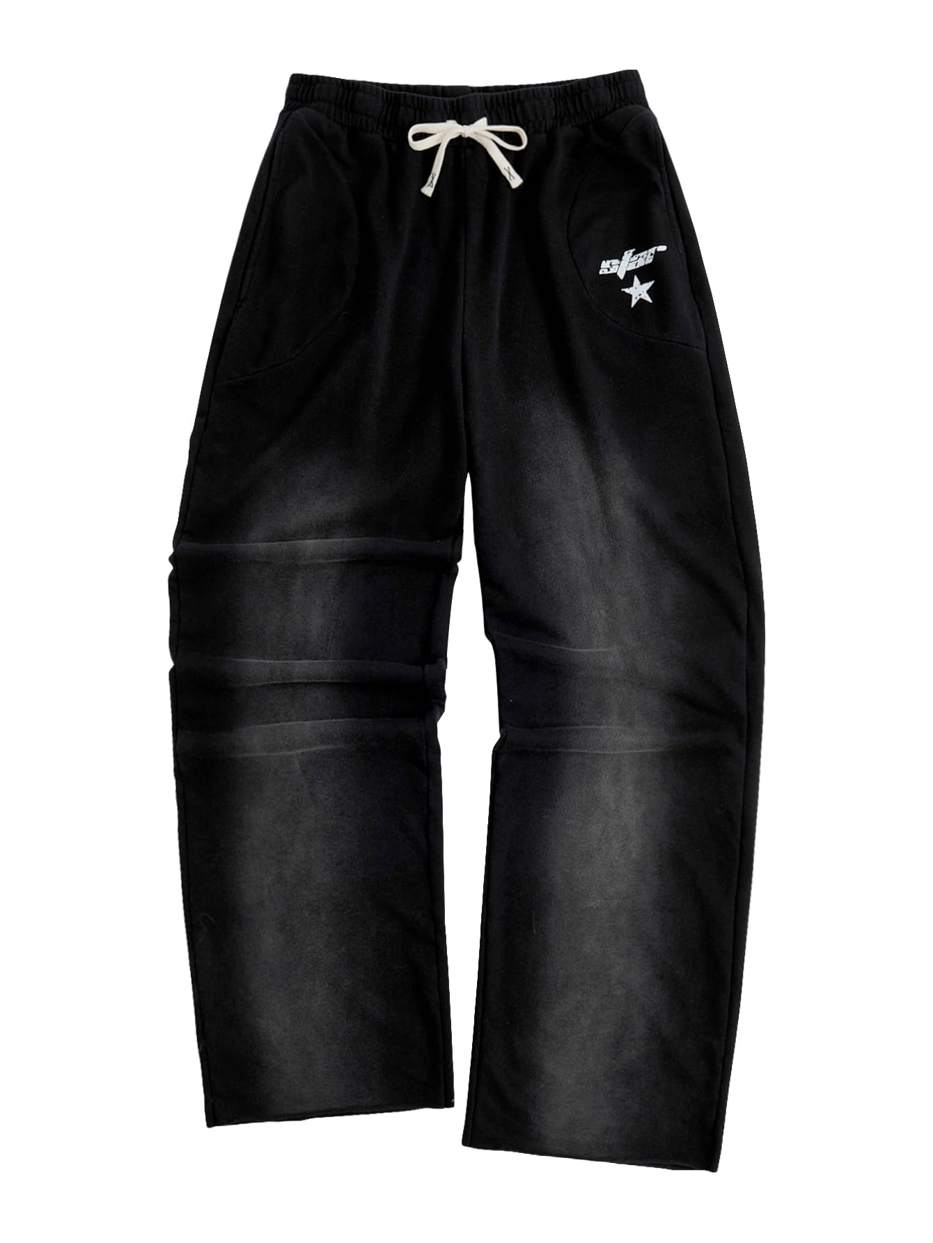 SOLY HUX Men's Y2k Baggy Sweatpants Straight Leg Drawstring Elastic Waist Hip Hop Casual Pants Streetwear