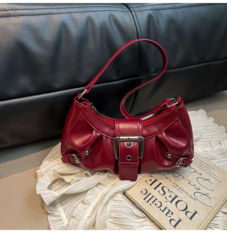 Y2k Purses for Women, Small Hobo Shoulder Bags Handbag Goth Punk Clutch Purse Trendy Underarm Bag
