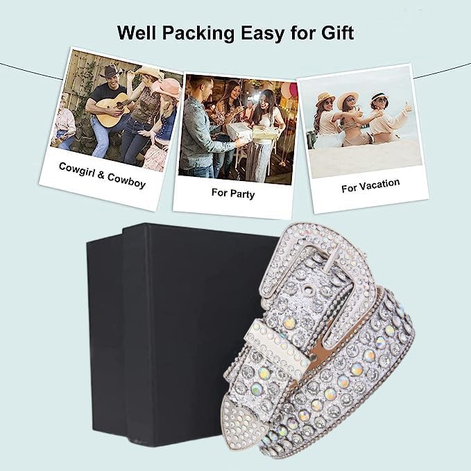 Studded Rhinestone Belts For Men Women Luxury BB Belt Y2K Bling Design Leather Shiny Diamond Christmas Gifts Belt
