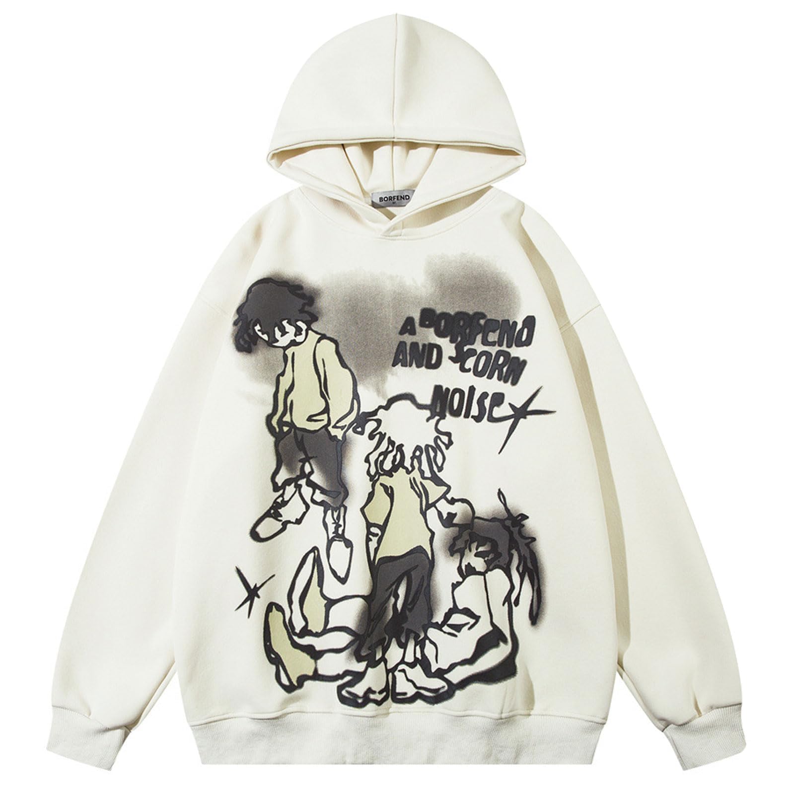 YEOU Men's Fashion Pullover Hoodie Sweatshirt Fleece Y2K Harajuku Hip Hop Streetwear Casual Sweatshirt Hooded