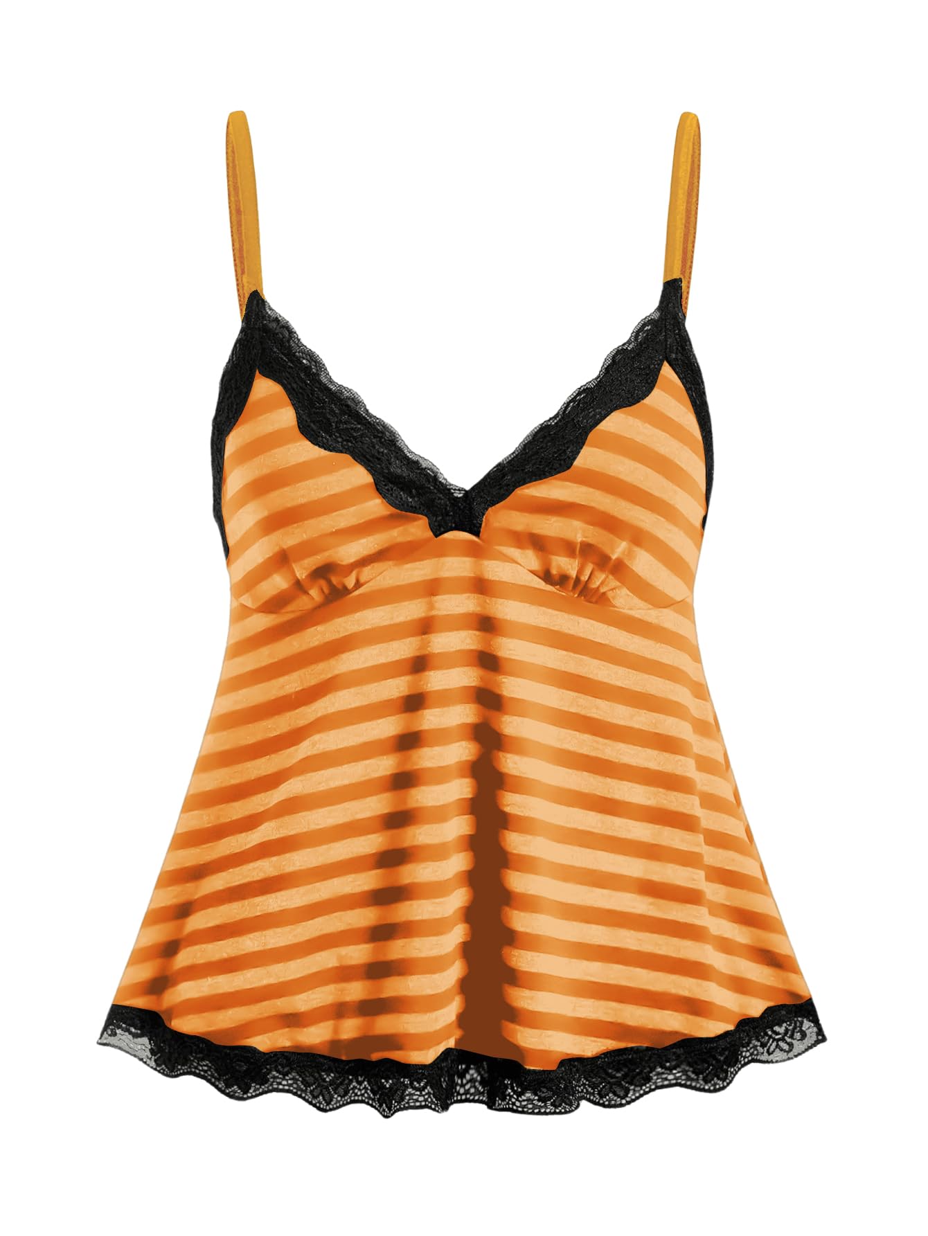 SOLY HUX Womens Y2K Lace Cami Sleeveless Striped Spaghetti Strap Camisole Gothic Babydoll Tops
