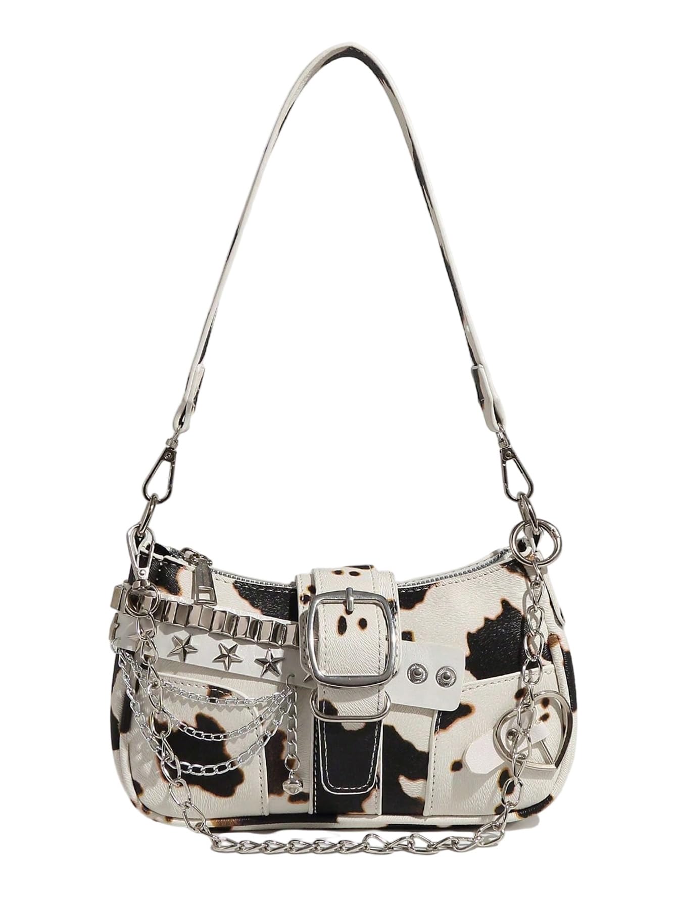 Verdusa Women's Y2k Star Embroidery Shoulder Bag Mini Chain Hobo Handbag Purses