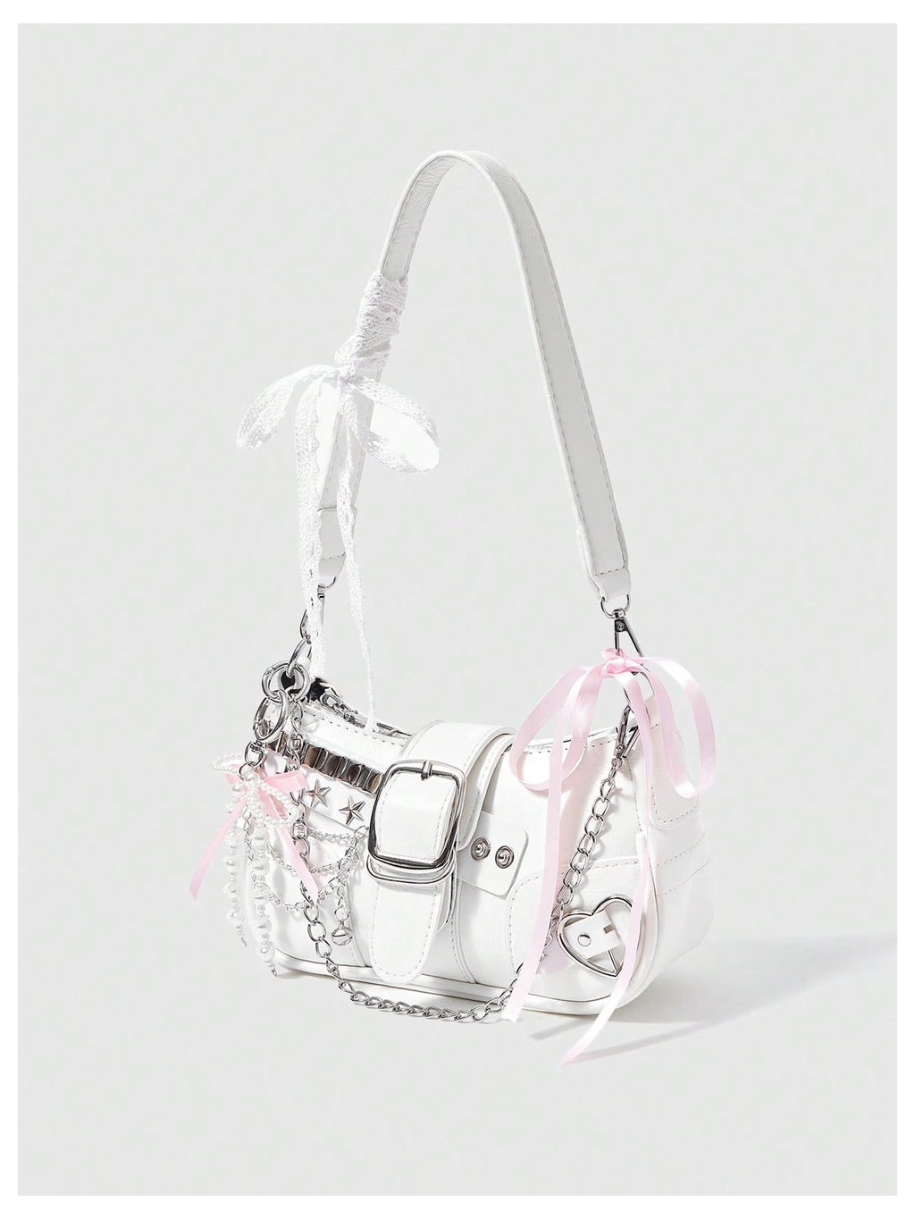 Verdusa Women's Y2k Star Embroidery Shoulder Bag Mini Chain Hobo Handbag Purses