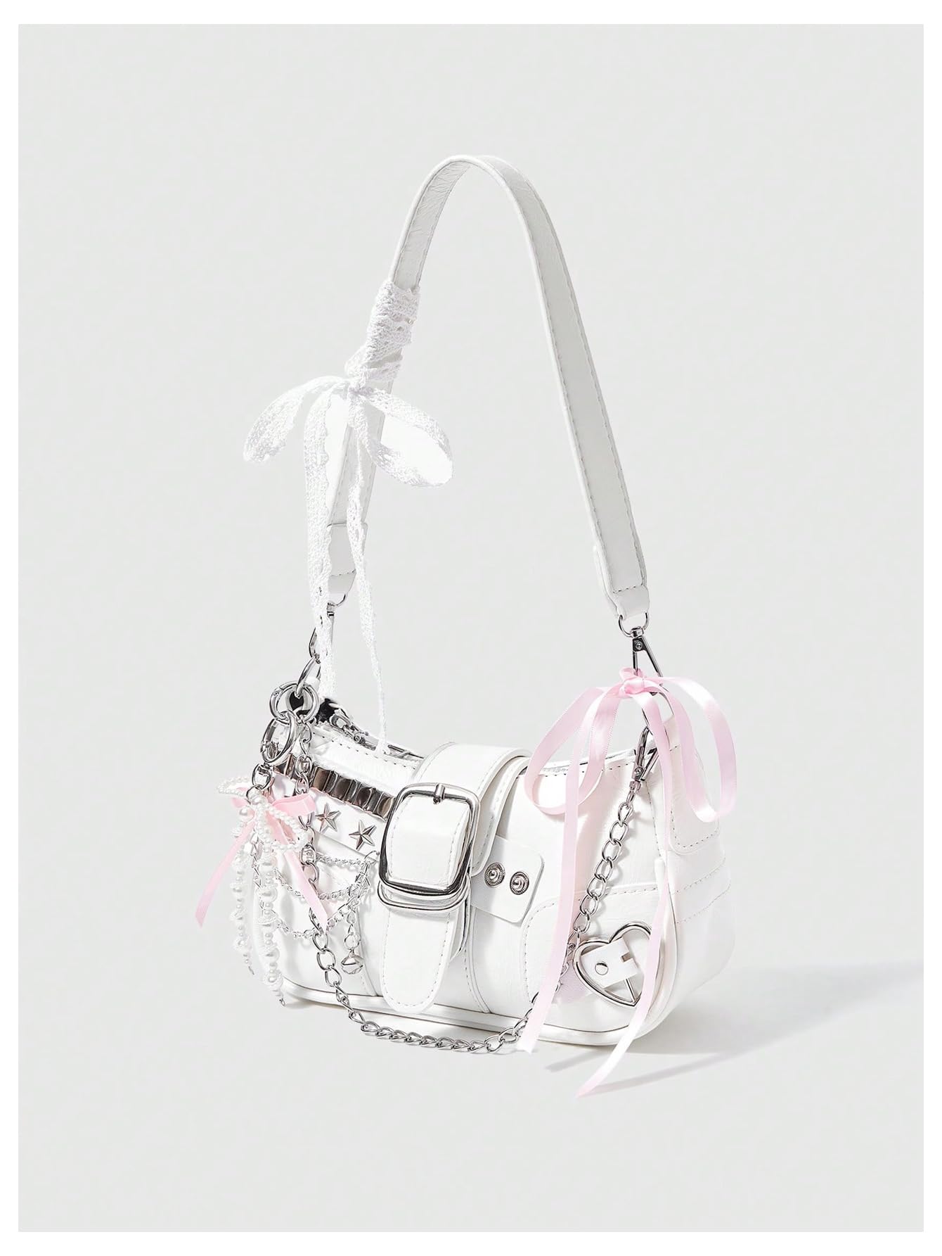 Verdusa Women's Y2k Star Embroidery Shoulder Bag Mini Chain Hobo Handbag Purses