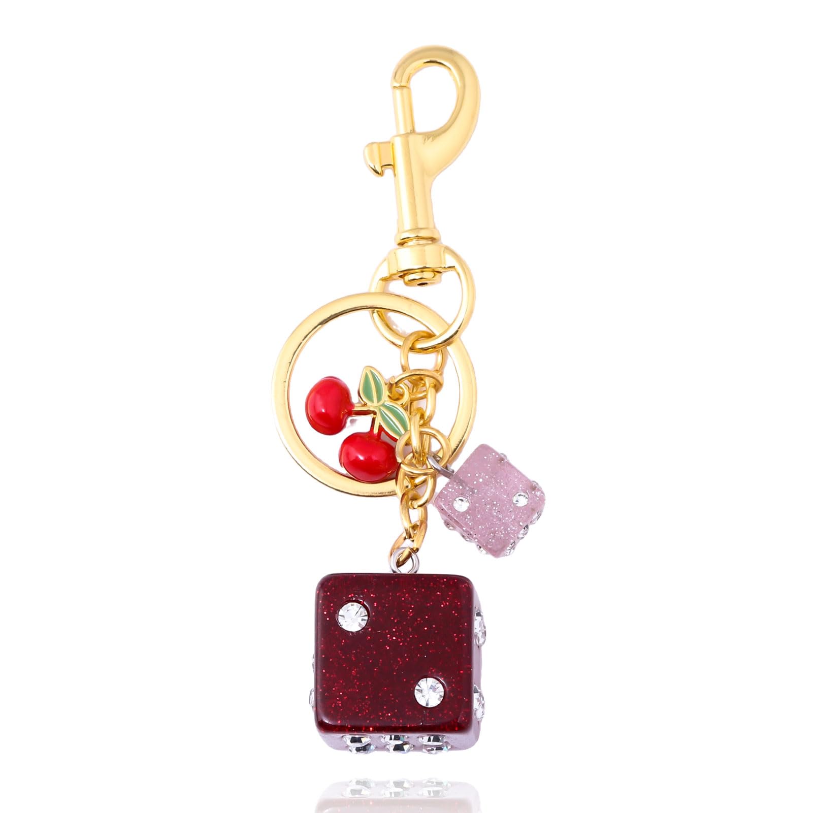 8 Ball Dice Charm Keychain - Cute Bag Purse Handbag Accessories - Y2K Aesthetic Key Chain for Women Men