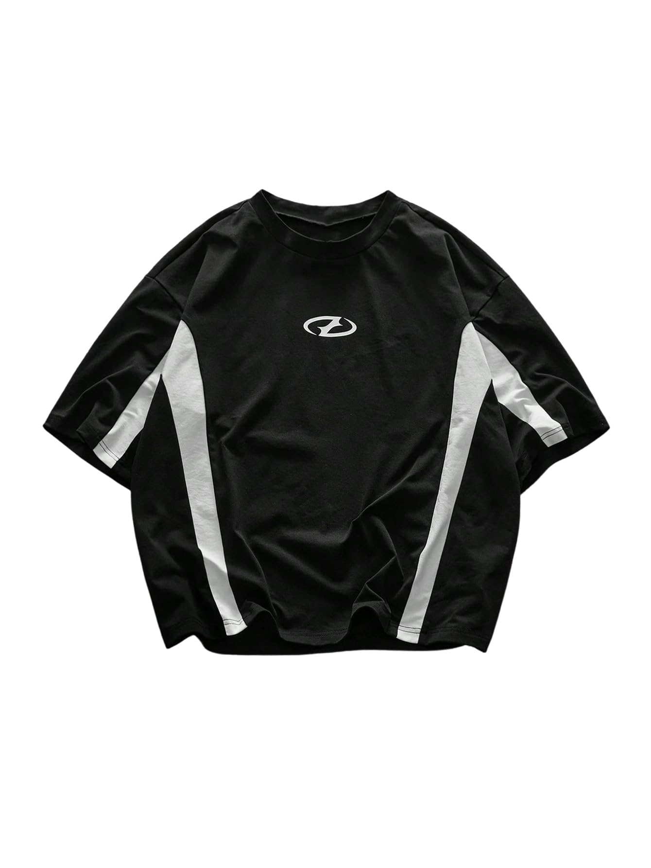 SOLY HUX Men's Short Sleeve T Shirts Streetwear Color Block Graphic Tees Unisex Casual Summer Tops