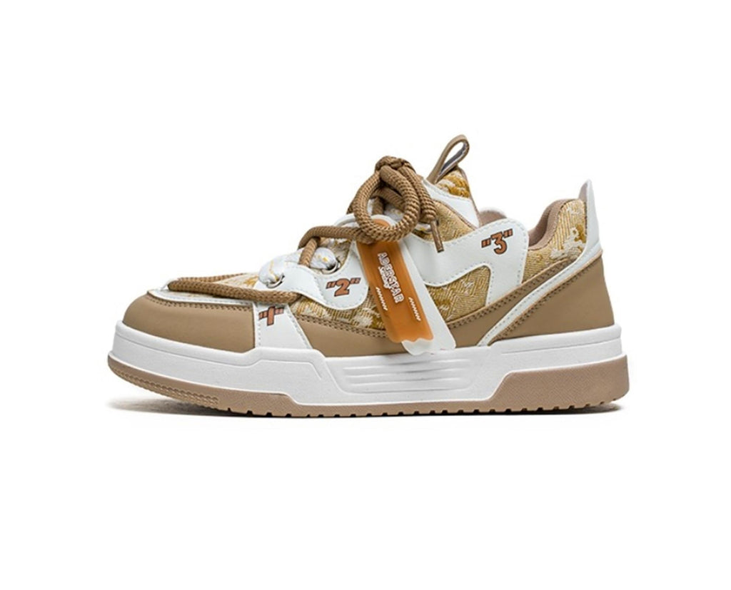 Men's Retro Color Block Fashion Sneakers Walking Casual Shoes Chunky Platform Sneakers
