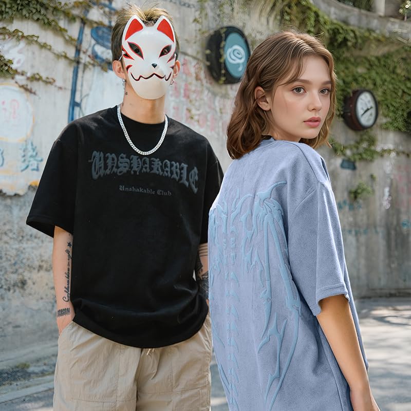 EMMIOL Mens Y2k Baggy Shirts Graphic Tees Oversized Crew Neck Short Sleeve Streetwear Tshirts Summer Tops 2025