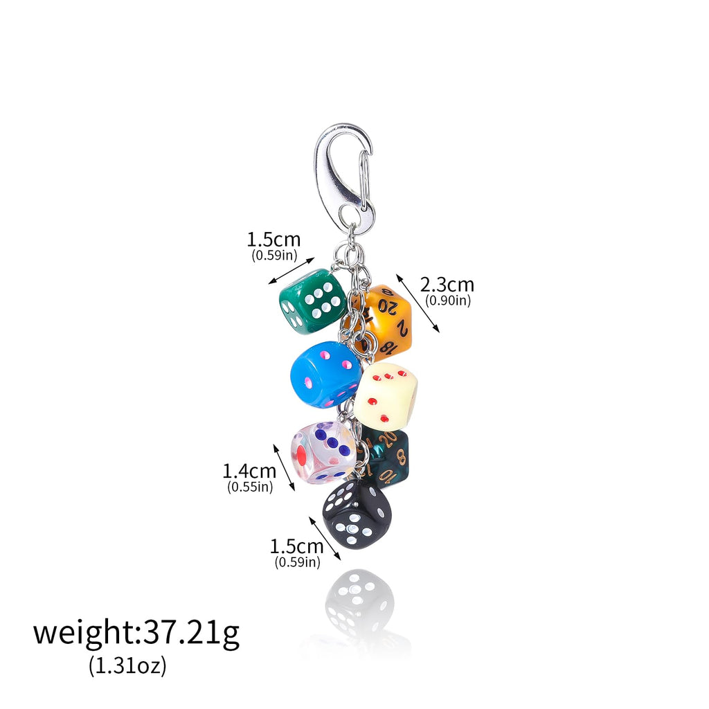 8 Ball Dice Charm Keychain - Cute Bag Purse Handbag Accessories - Y2K Aesthetic Key Chain for Women Men