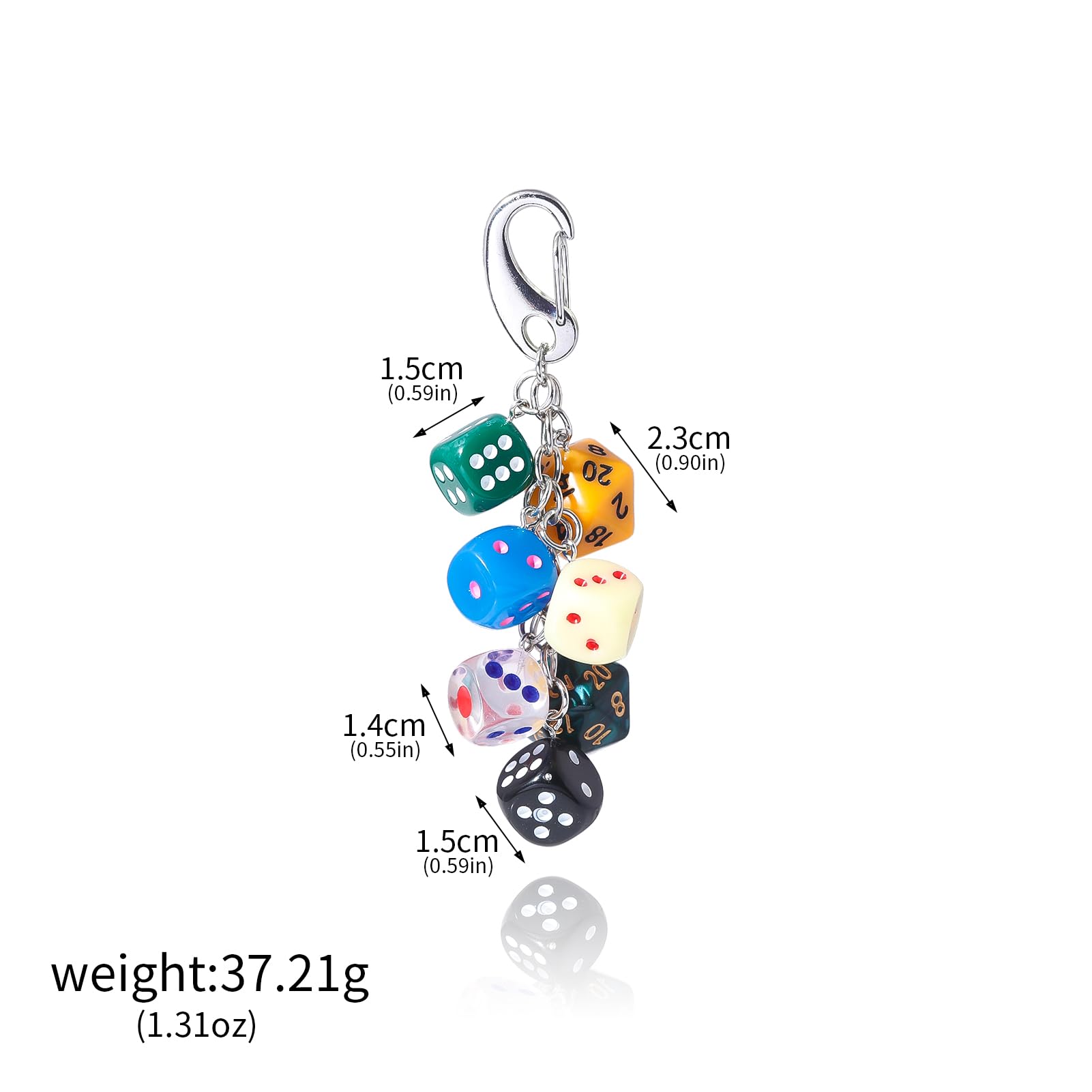 8 Ball Dice Charm Keychain - Cute Bag Purse Handbag Accessories - Y2K Aesthetic Key Chain for Women Men