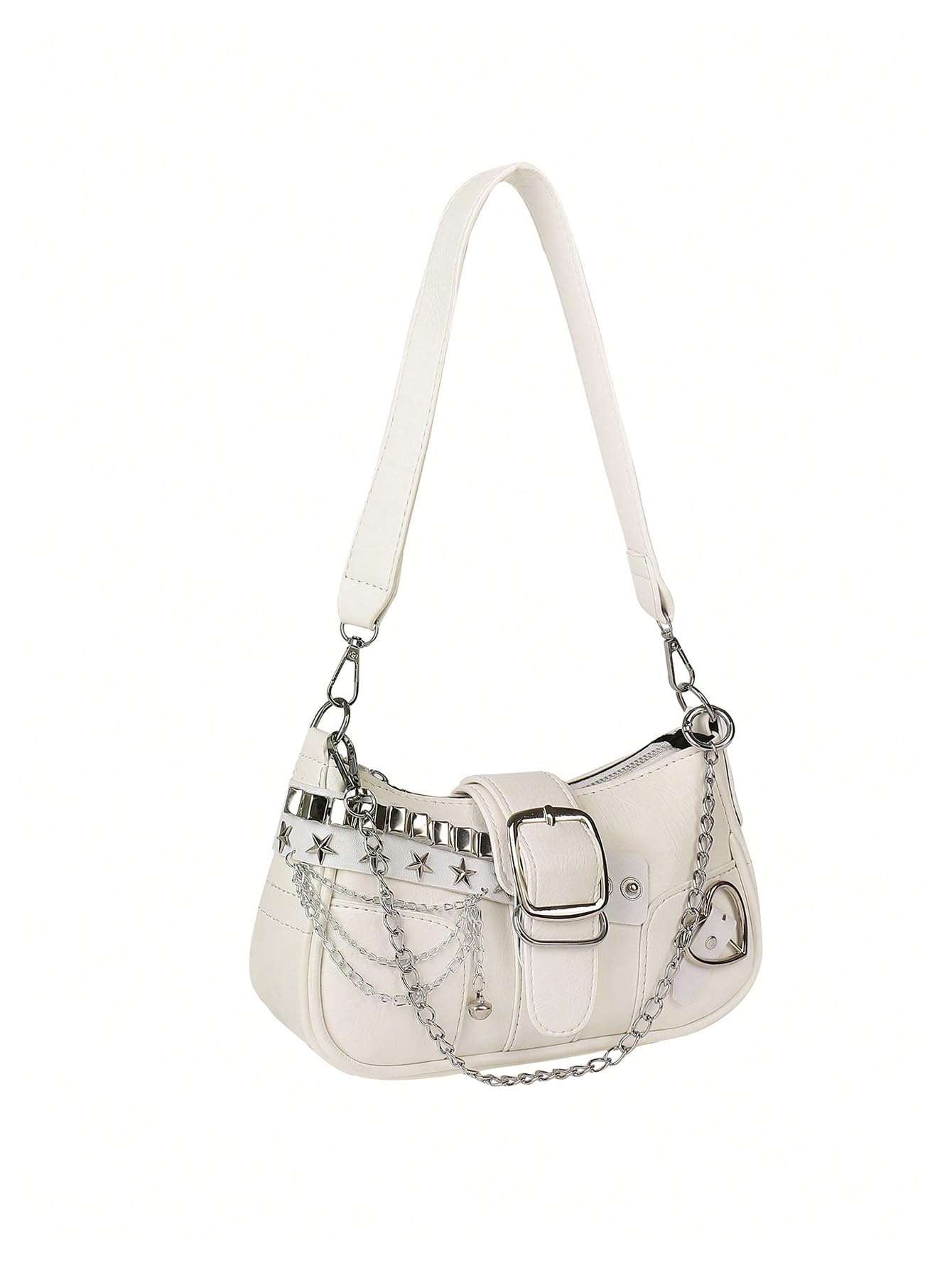 Verdusa Women's Y2k Star Embroidery Shoulder Bag Mini Chain Hobo Handbag Purses