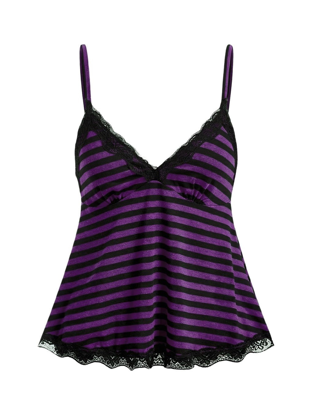 SOLY HUX Womens Y2K Lace Cami Sleeveless Striped Spaghetti Strap Camisole Gothic Babydoll Tops