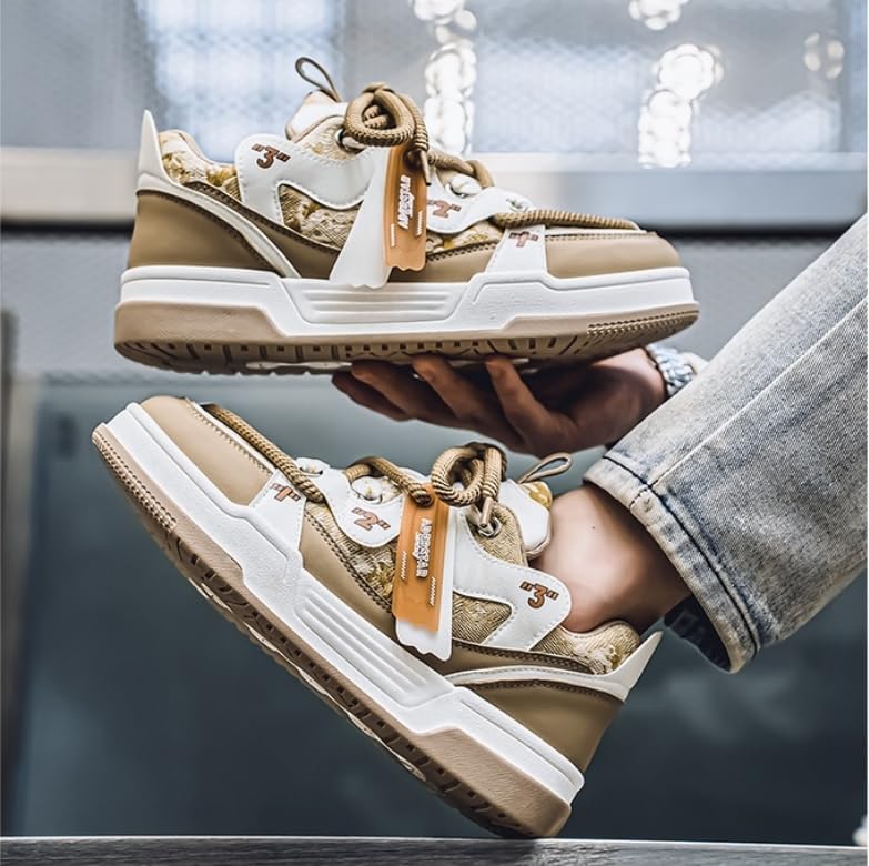 Men's Retro Color Block Fashion Sneakers Walking Casual Shoes Chunky Platform Sneakers