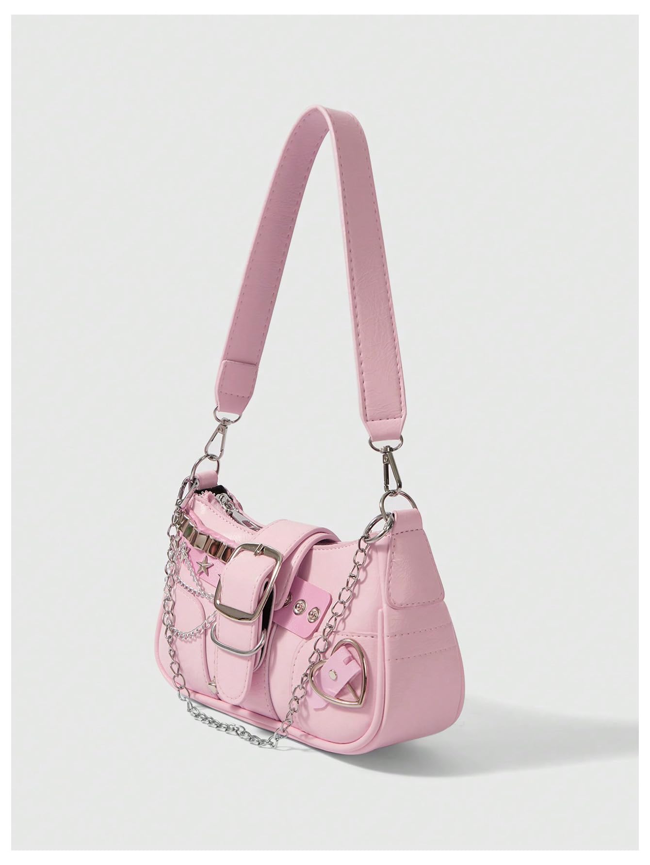 Verdusa Women's Y2k Star Embroidery Shoulder Bag Mini Chain Hobo Handbag Purses