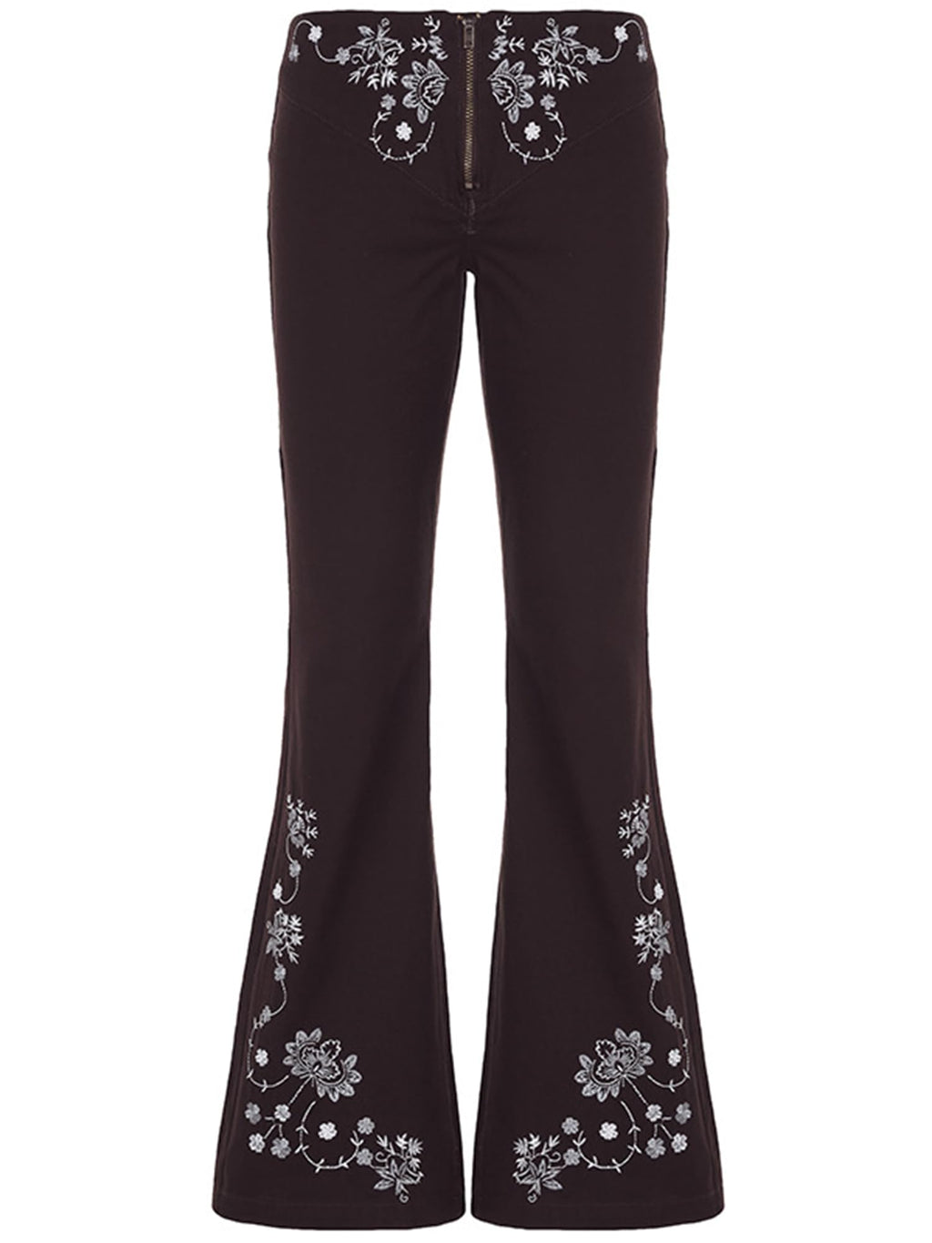 Women Bell Bottom Jeans Stretchy Flare Mid Rise Embroidery Vintage Denim Pants 90s Outfits Y2k Clothes